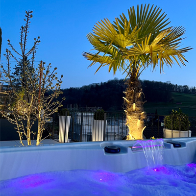 Infinity whirlpool on the roof terrace (surcharge: CHF 26.- per person)